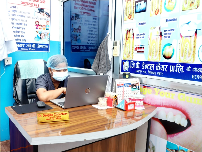Dental consultation desk inside the clinic